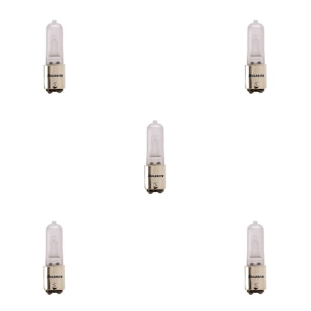 Bulbrite Halogen Dimm. 120V T4 Mini Bulbs, Frosted, Double-Contact Bayonet BA15D Base, 100W, 2900K, 5PK 860814